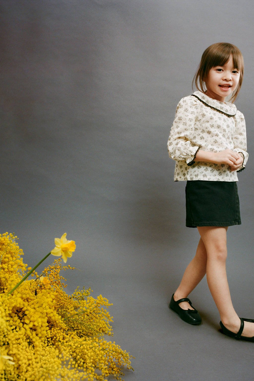 Mango Kids skort black denim