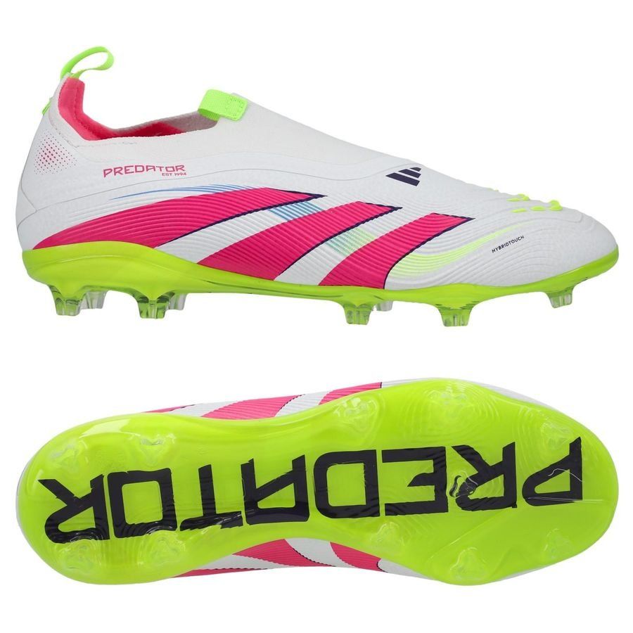 adidas Predator Elite Laceless FG Celestial Victory - Blanc/Lucid Pink/Lucid Lemon Enfant