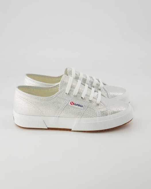 Superga 2750-Lame Schnürschuhe in Silber