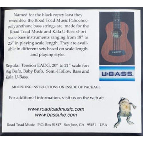 Kala Pahoehoe Black Bass Strings snarenset voor bas-ukelele
