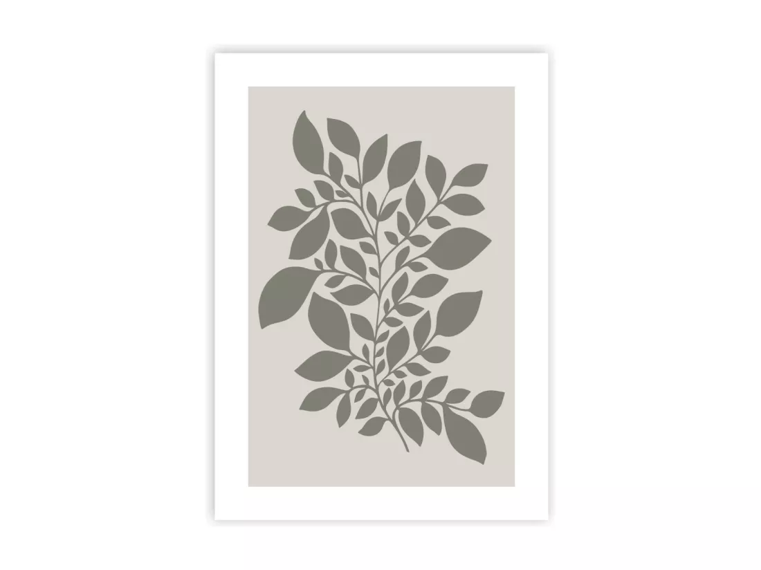 Affiche papier imprimé feuilles sans cadre