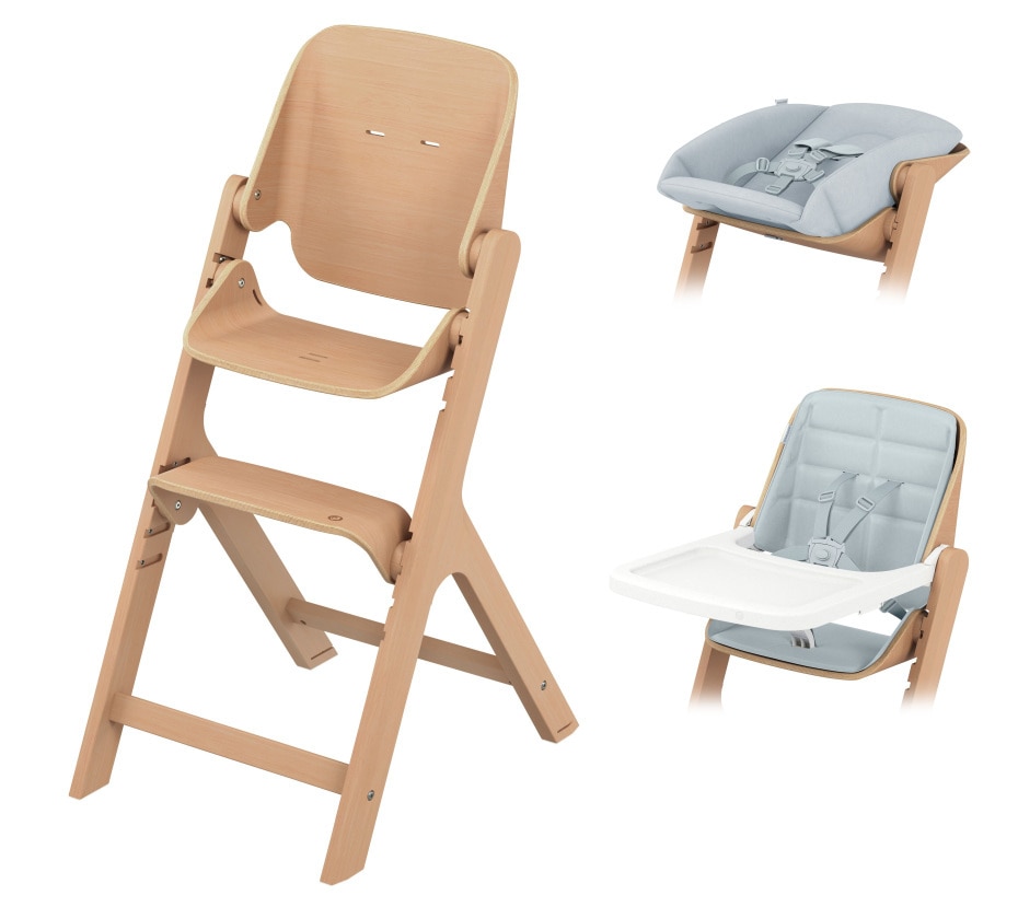 Nesta Hochstuhl mit Neugeborenen-, Baby- und Kleinkind-Set 0 - 99 Y   0 - 110 kg    Einzigartige, verstellbare Rückenlehne |    Langlebiges und nachhaltiges Hochstuhlpaket |    Modernes Design |