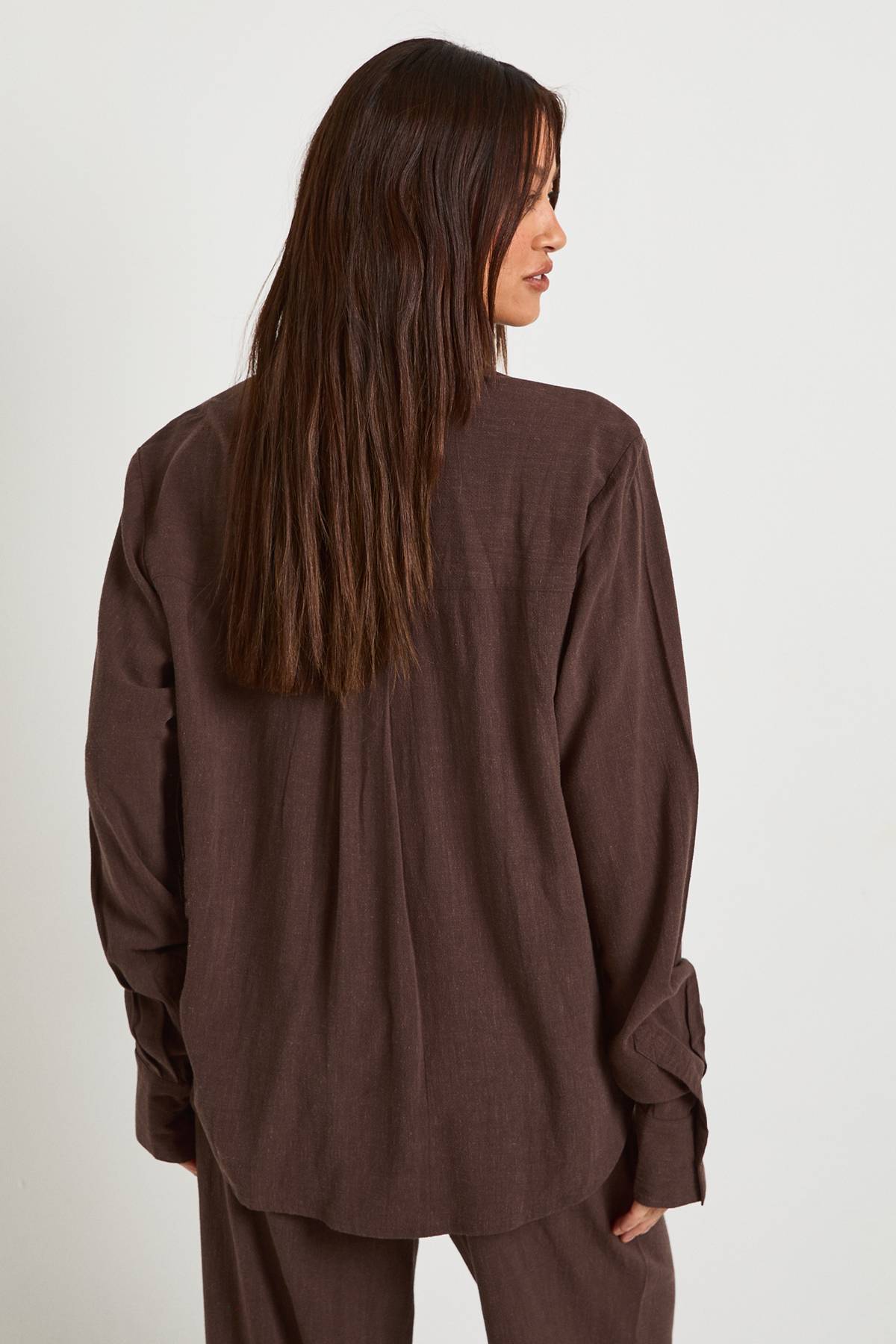 boohoo Chemise Ample Premium En Lin Tall