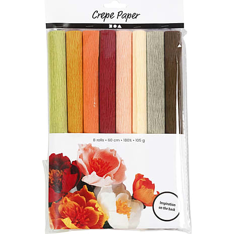Crepepapir douche farver 8 ark