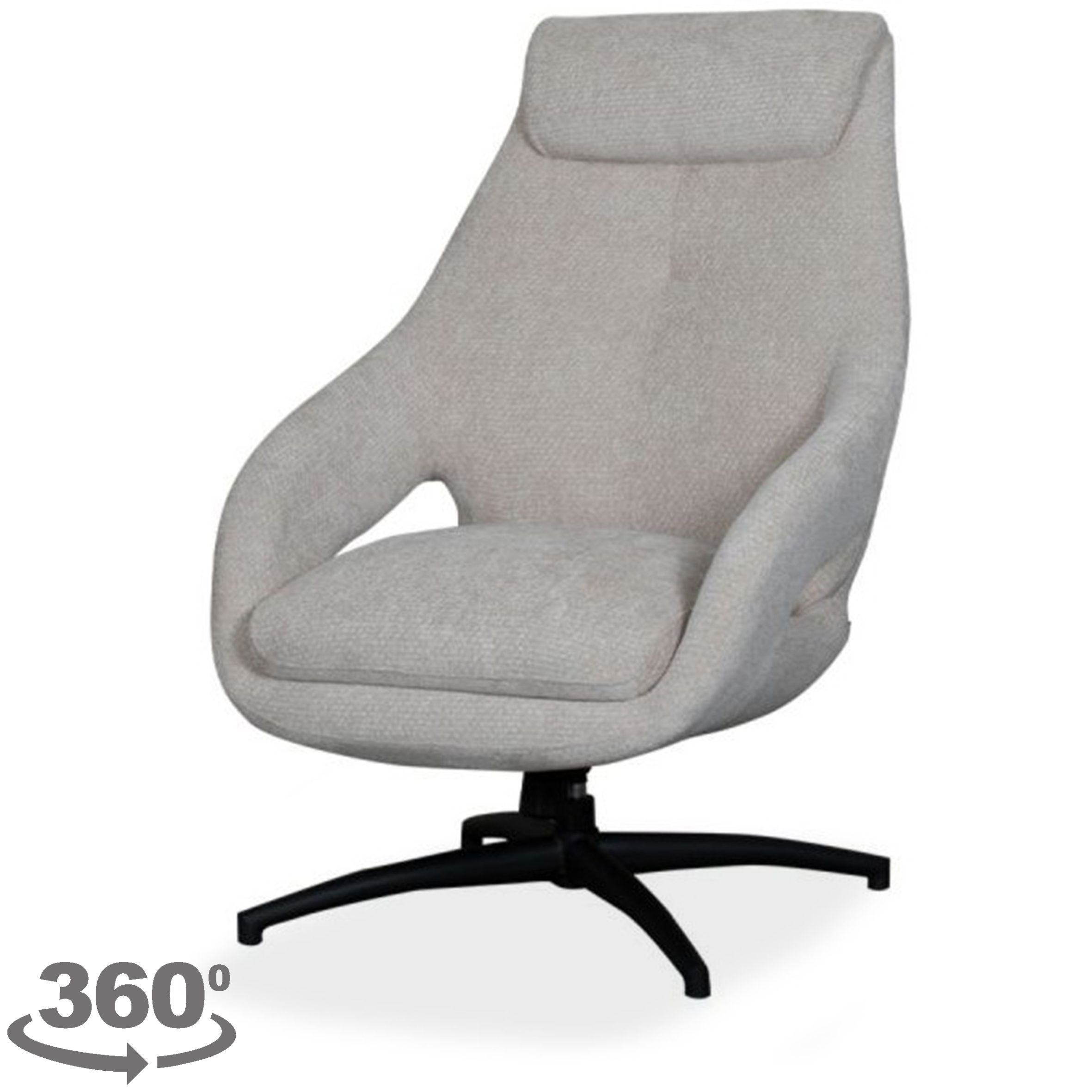 Draaifauteuil Naturel WX-67.019 Maxwell B75 x D84 x H108 cm