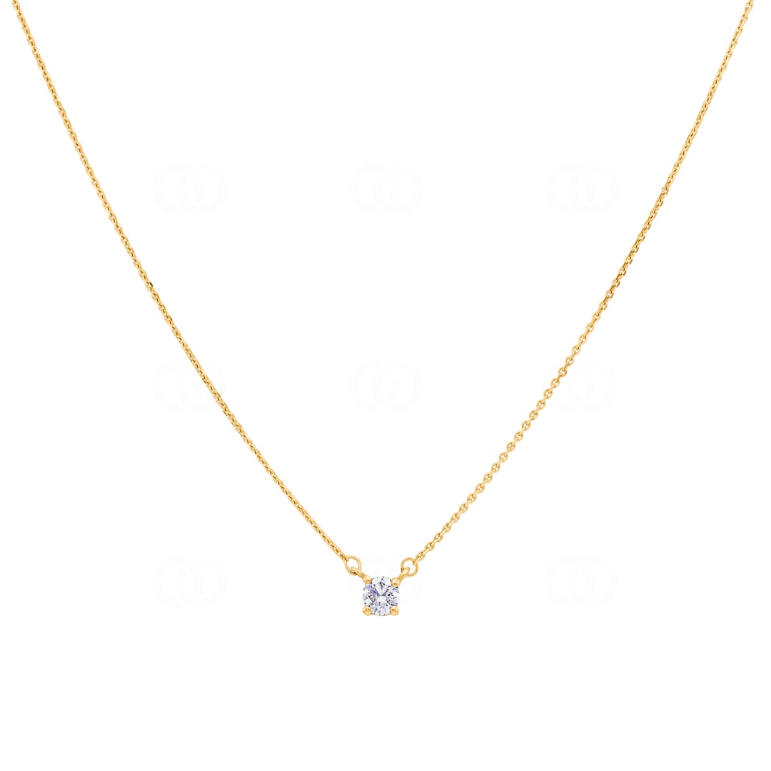 Collier mit Anhänger 750/18 K Gelbgold mit Diamant 0.10 ct H/si