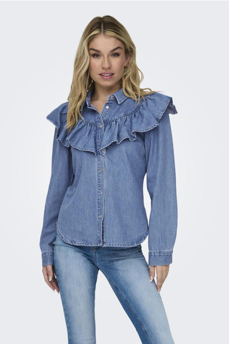 Only blauwe dames blouse