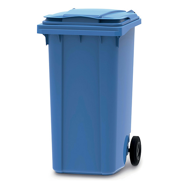 Vepa Bins Conteneur poubelle mobile 2 roues - 240 litres prise frontale - Bleu