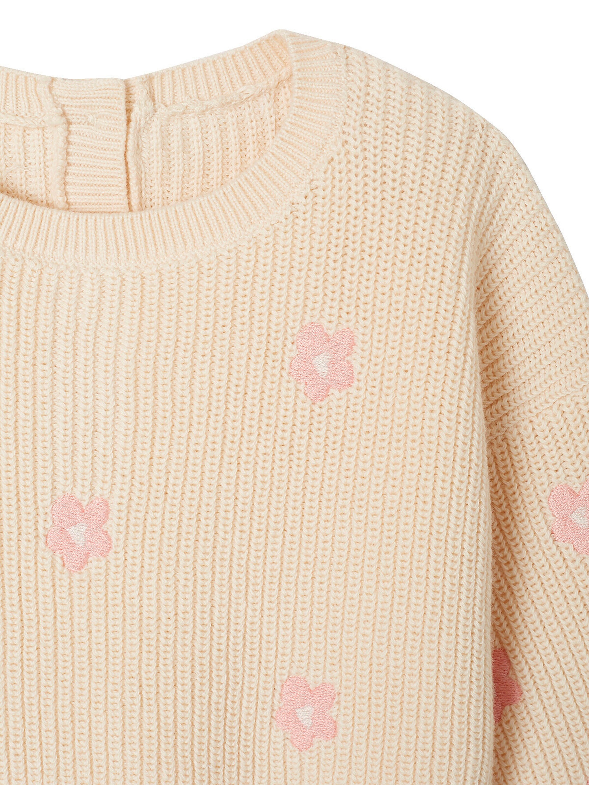 Vertbaudet Bestickter Baby Pullover vanille