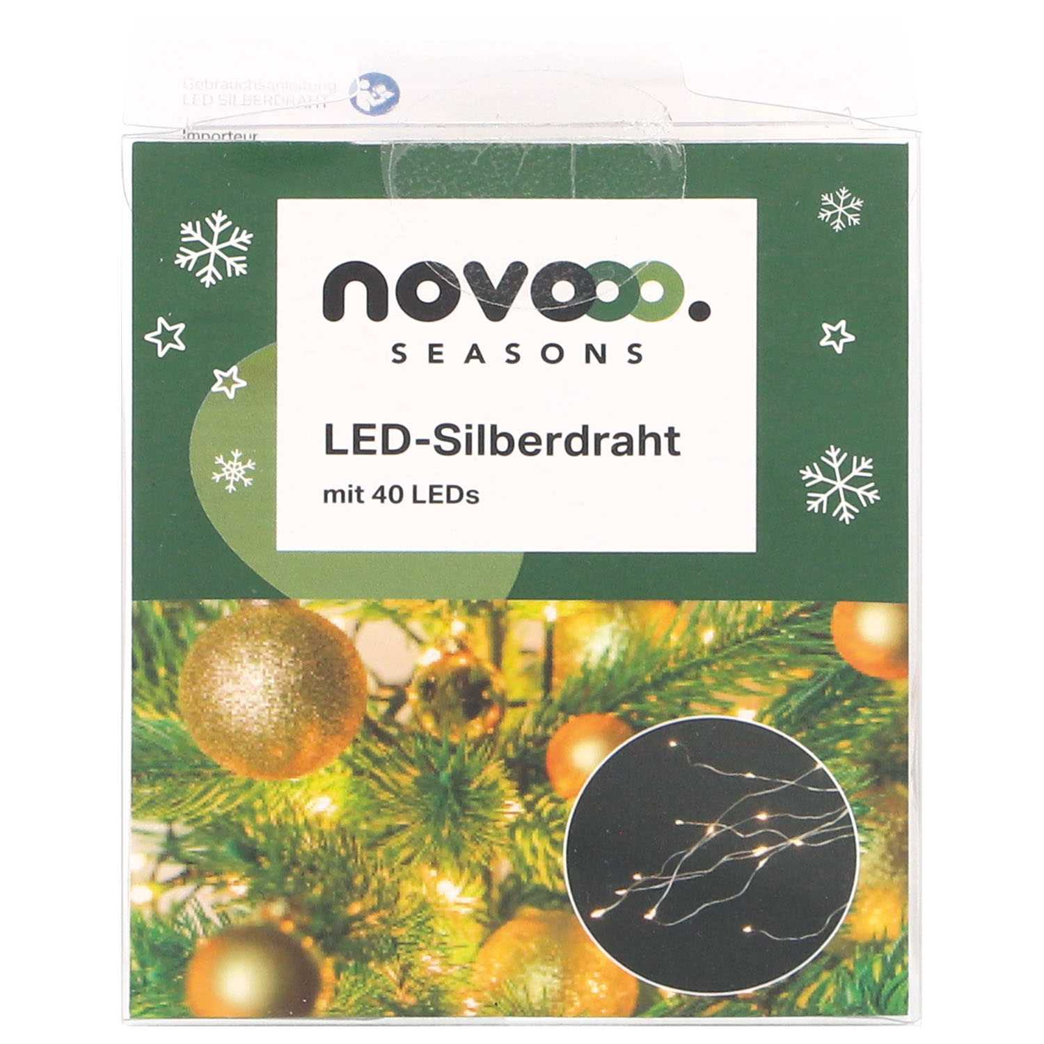Silberdraht Beleuchtung 40LED Weiß