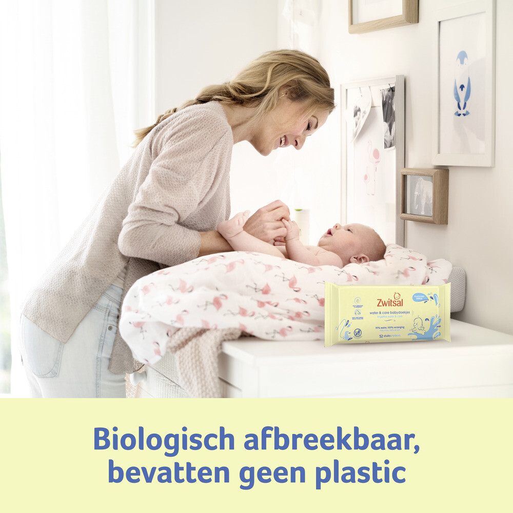 Zwitsal Water & Care Babydoekjes met Zwitsalgeur12x52 stuks