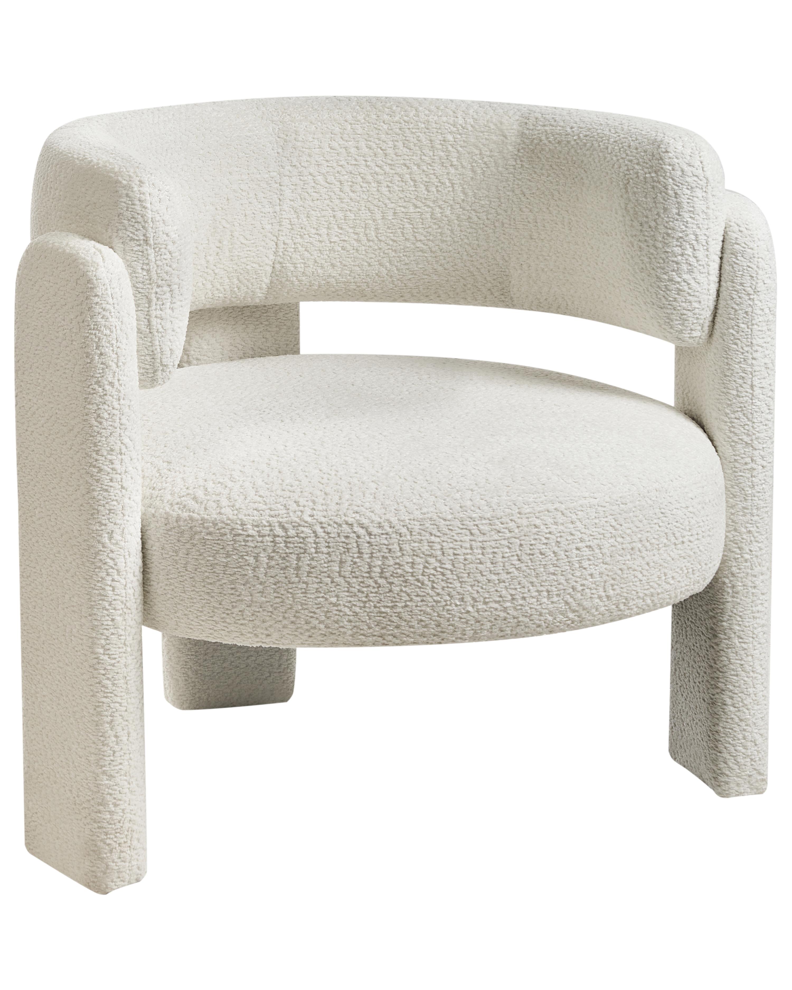 Fauteuil BUREA Chenille Gebroken wit
