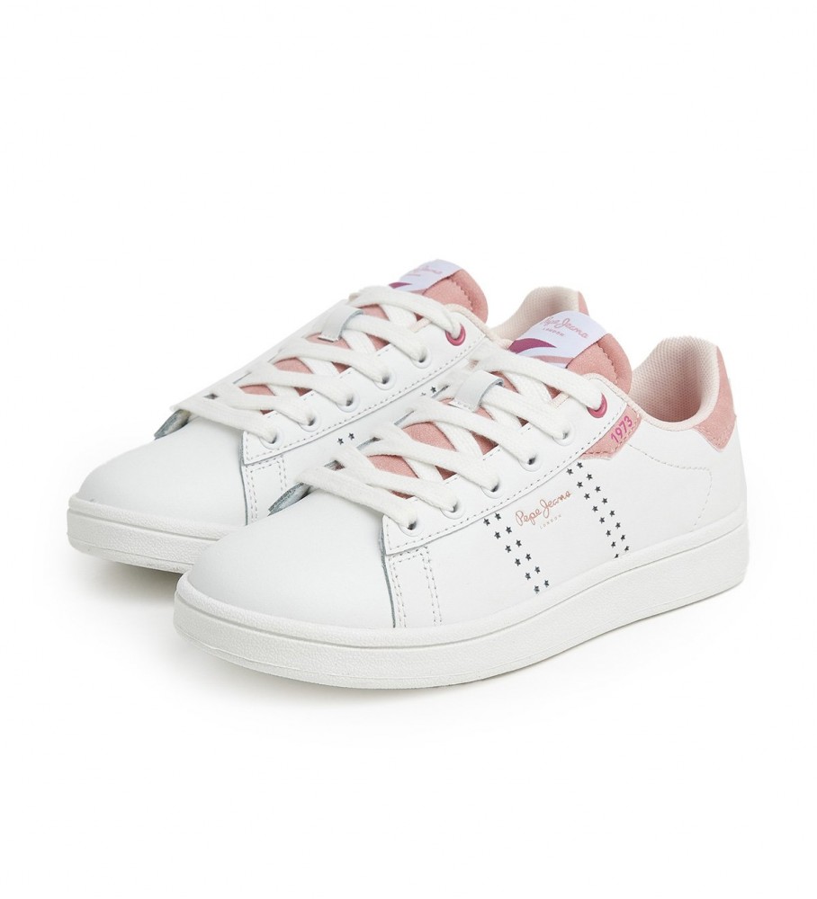 Tênis Pepe Jeans Player Star G de couro, branco
