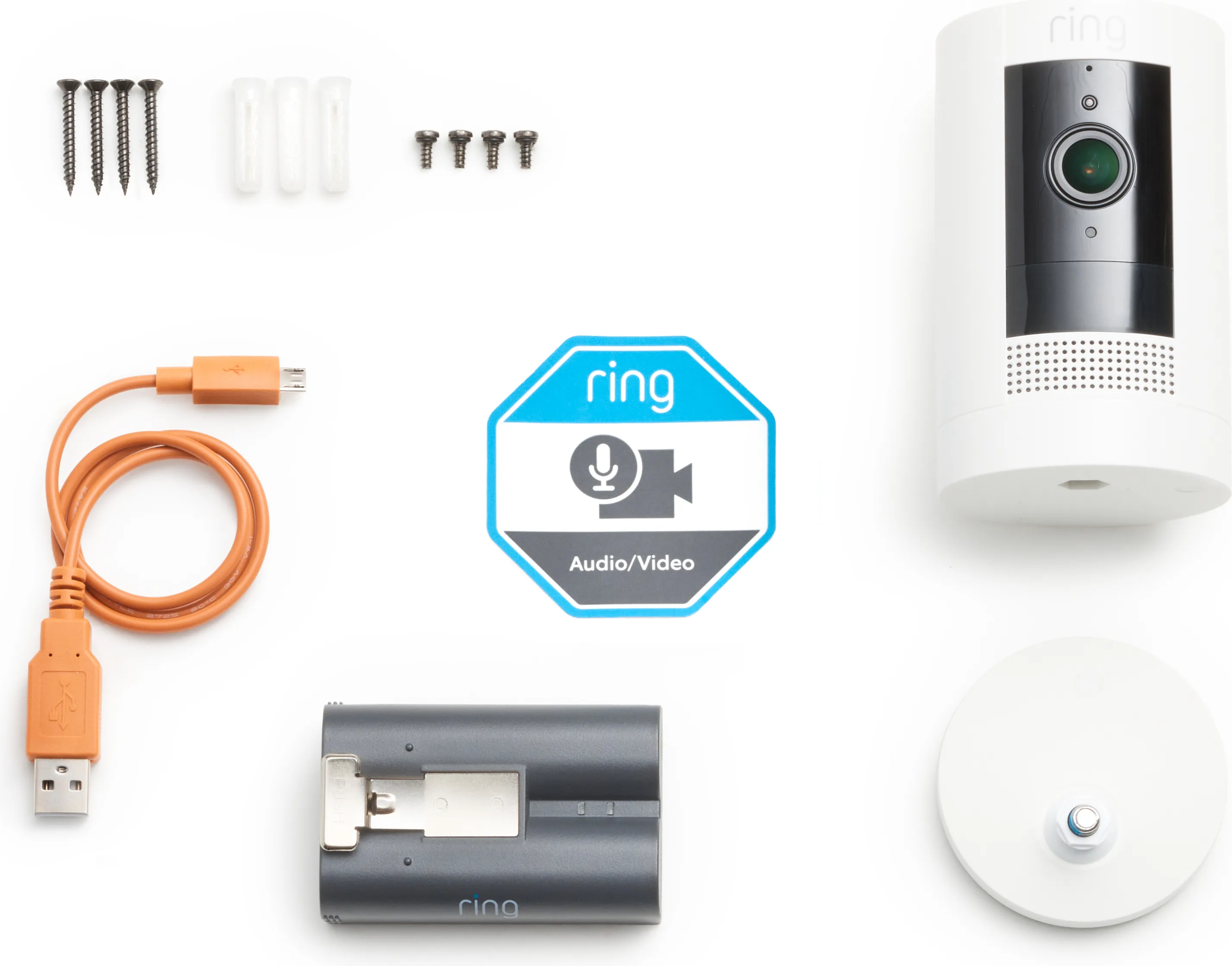 Ring Stick Up Cam Battery Blanc (2 pièces) Caméra de surveillance