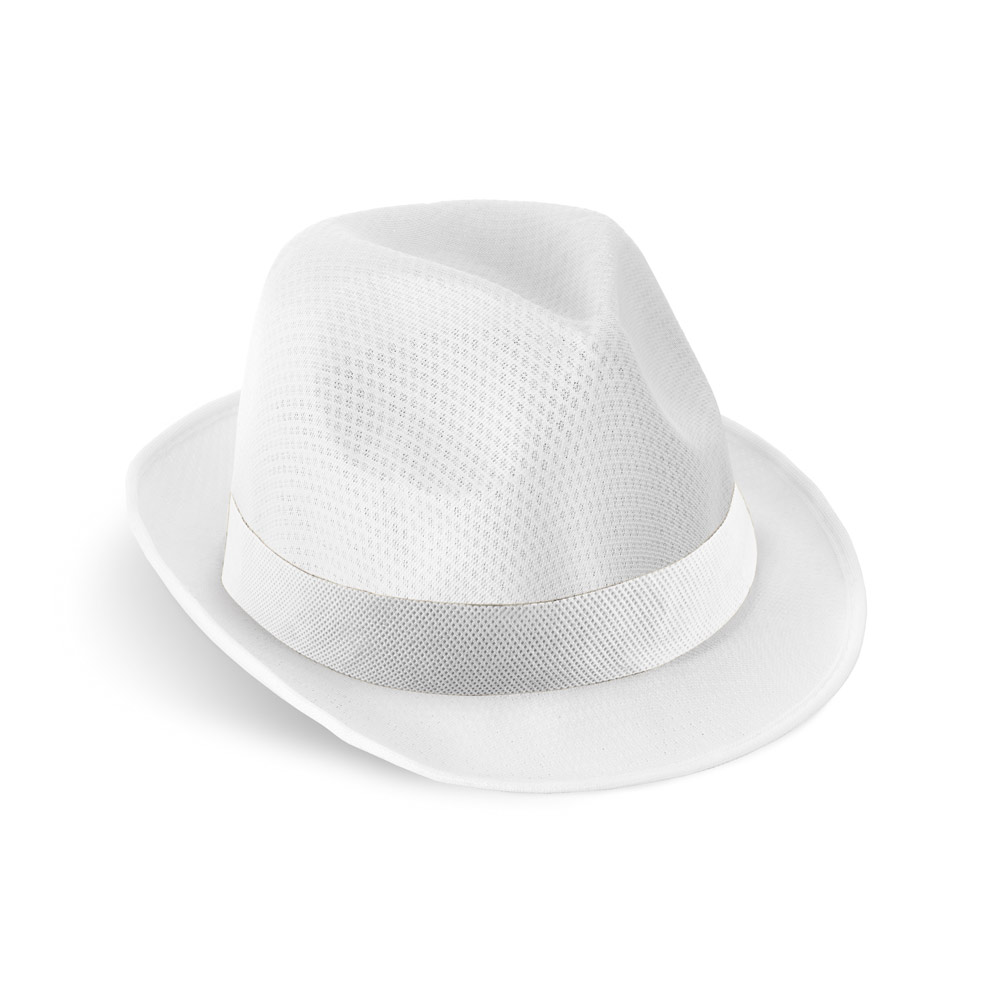 hi!dea 99086 - Chapeau en PP avec ruban en polyester blanc