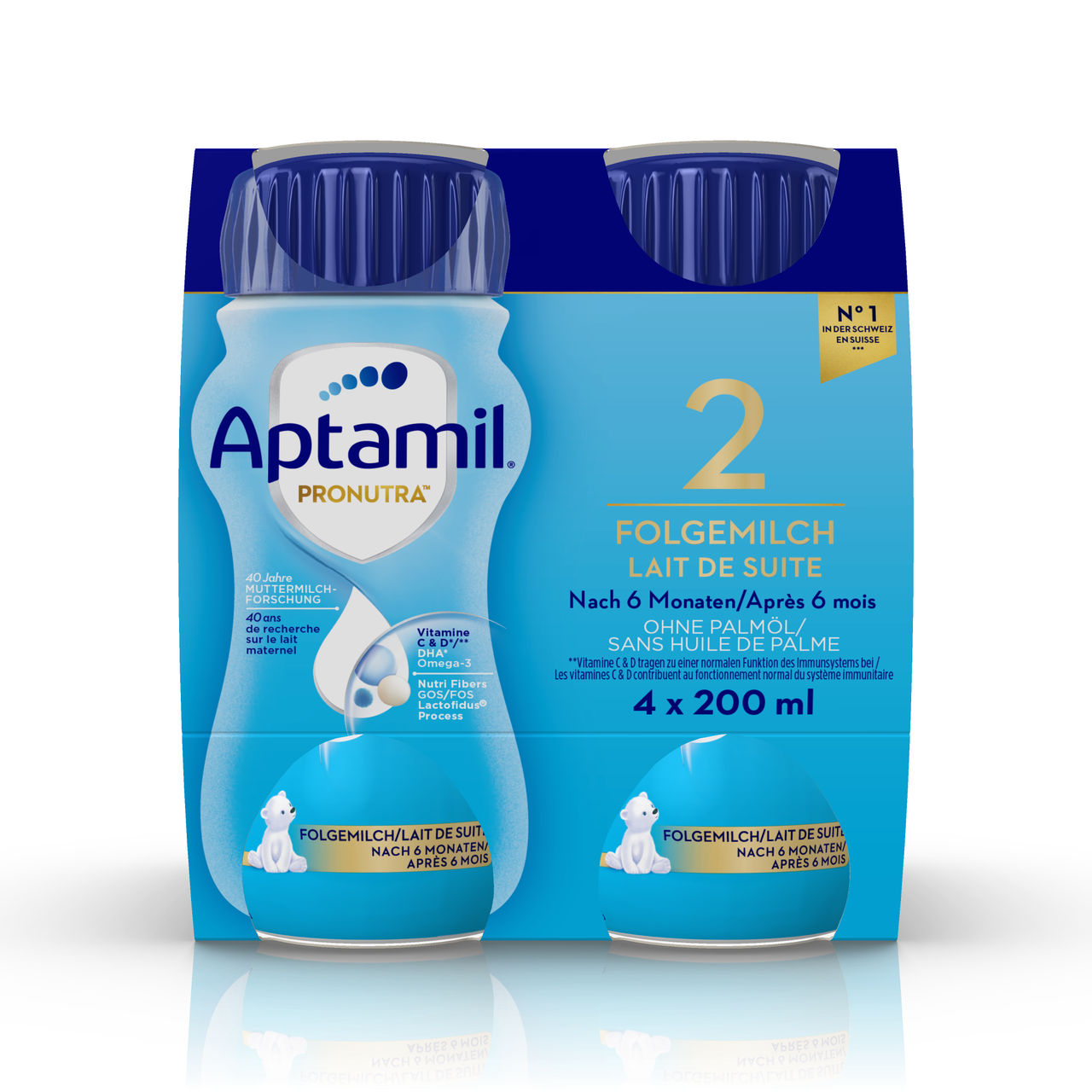 APTAMIL 2 PB DE<br>4 × 200 ml, Flasche