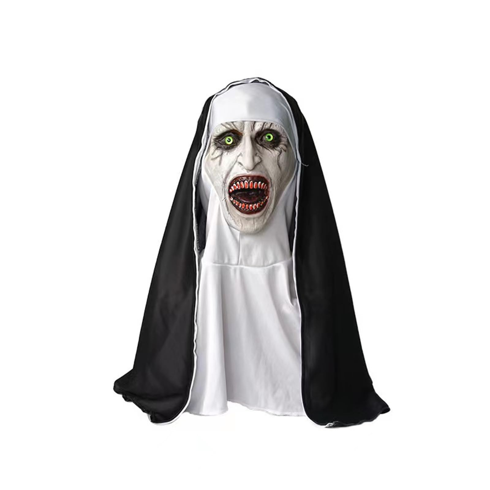 Latex Grusel Maske Halloween Gesichtsmaske Kostüm Zubehör Motto Party Accessoire Fasnachts Foto Requisite - Nonne