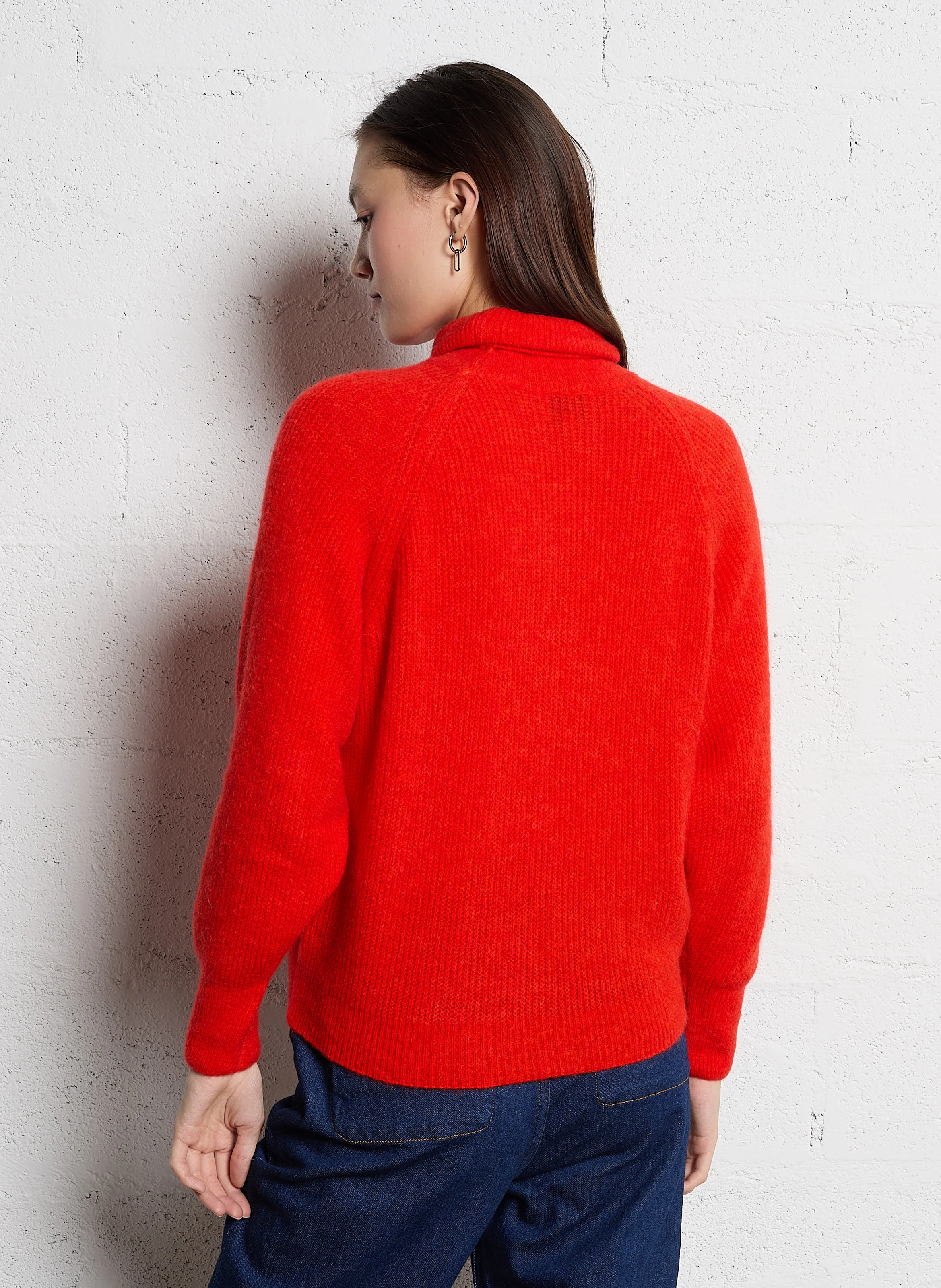 MONA - Pull ample à col roulé| Rouge