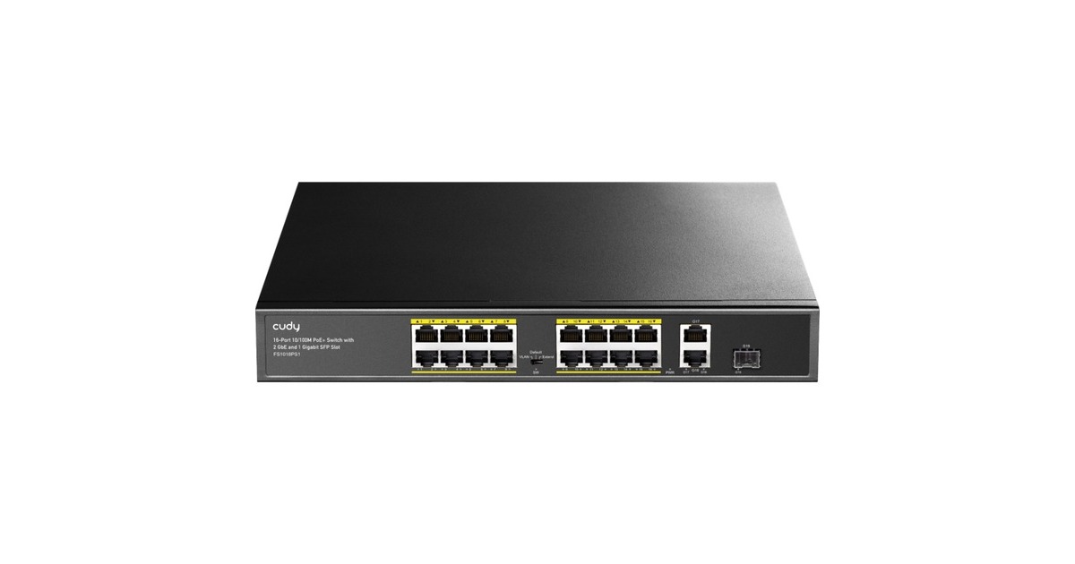 Cudy16-Port 10/100M PoE+ Switch  (Zwart)