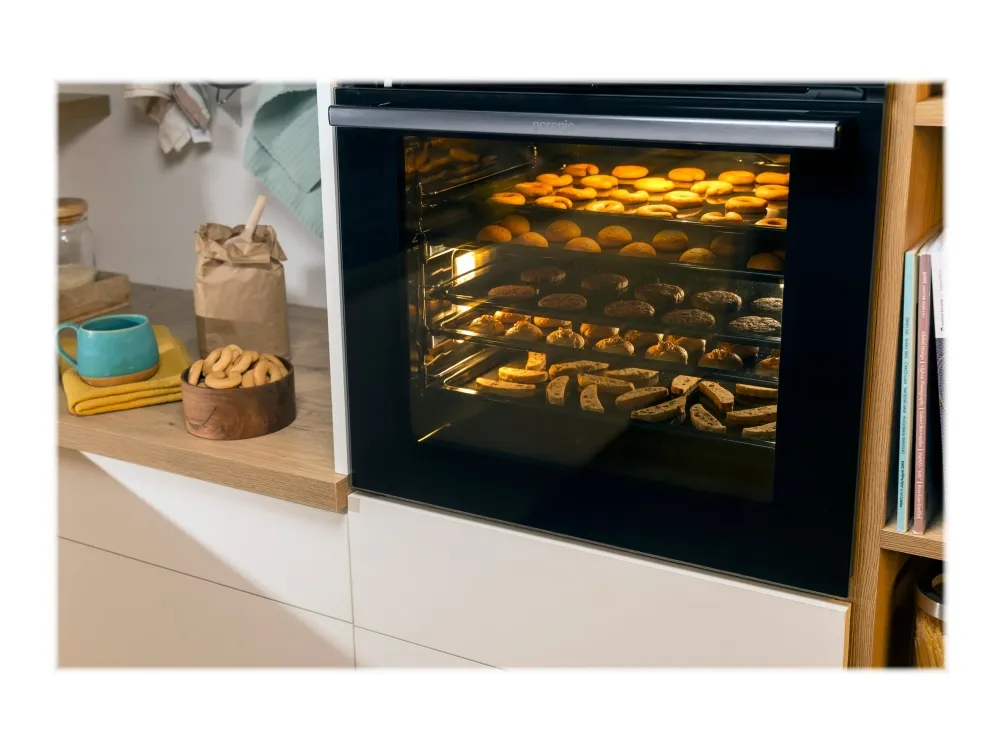 Gorenje Essential BPS6737E07B - Ovn - med dampfunktion - til indbygning - niche - bredde: 56 cm - dybde: 55 cm - højde: 59 cm - med selv-rengøring - Klasse A  - sort