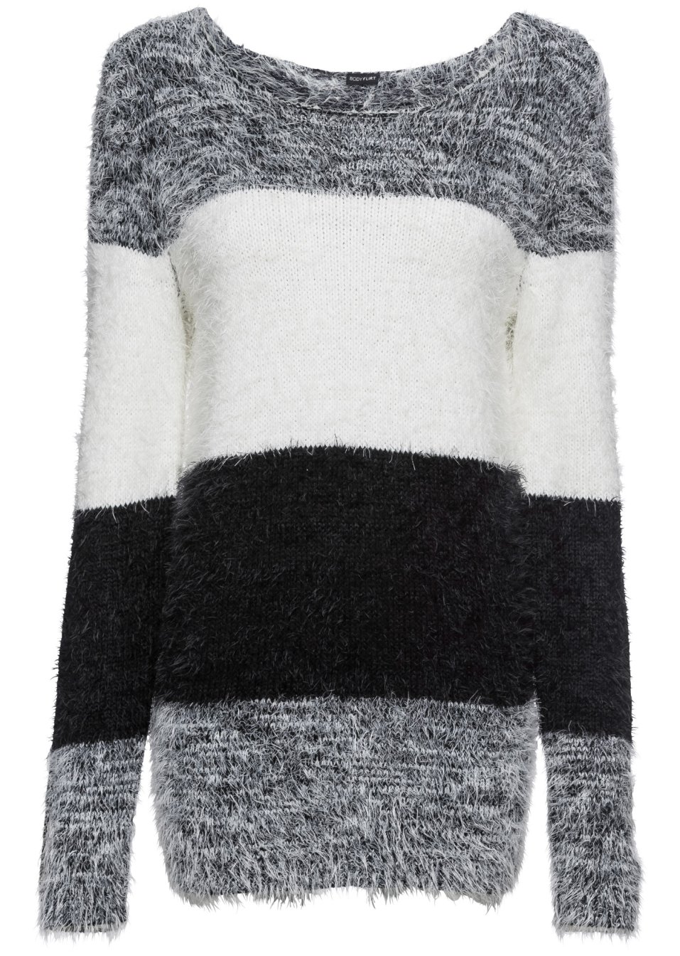 Pull duveteux à rayures