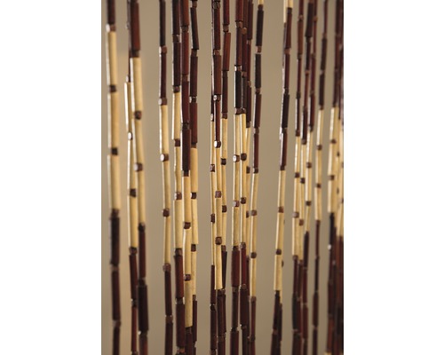 Deurgordijn met houten kralen, Mekong bruin beige, 90x200 cm
