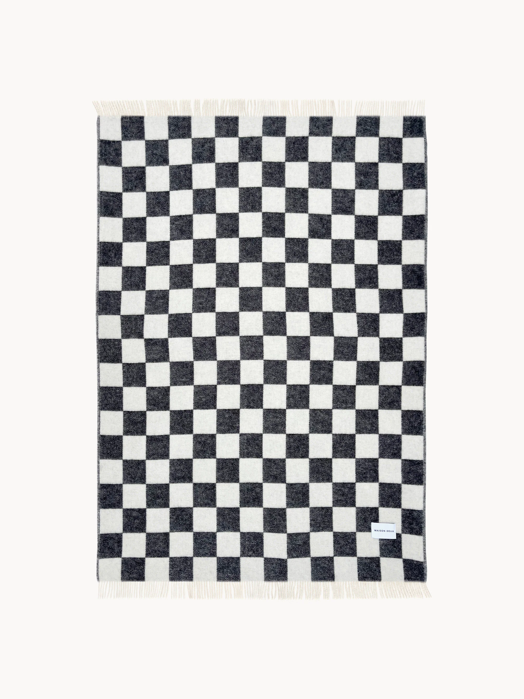 Wollen plaid Checkerboard met ruitjespatroon