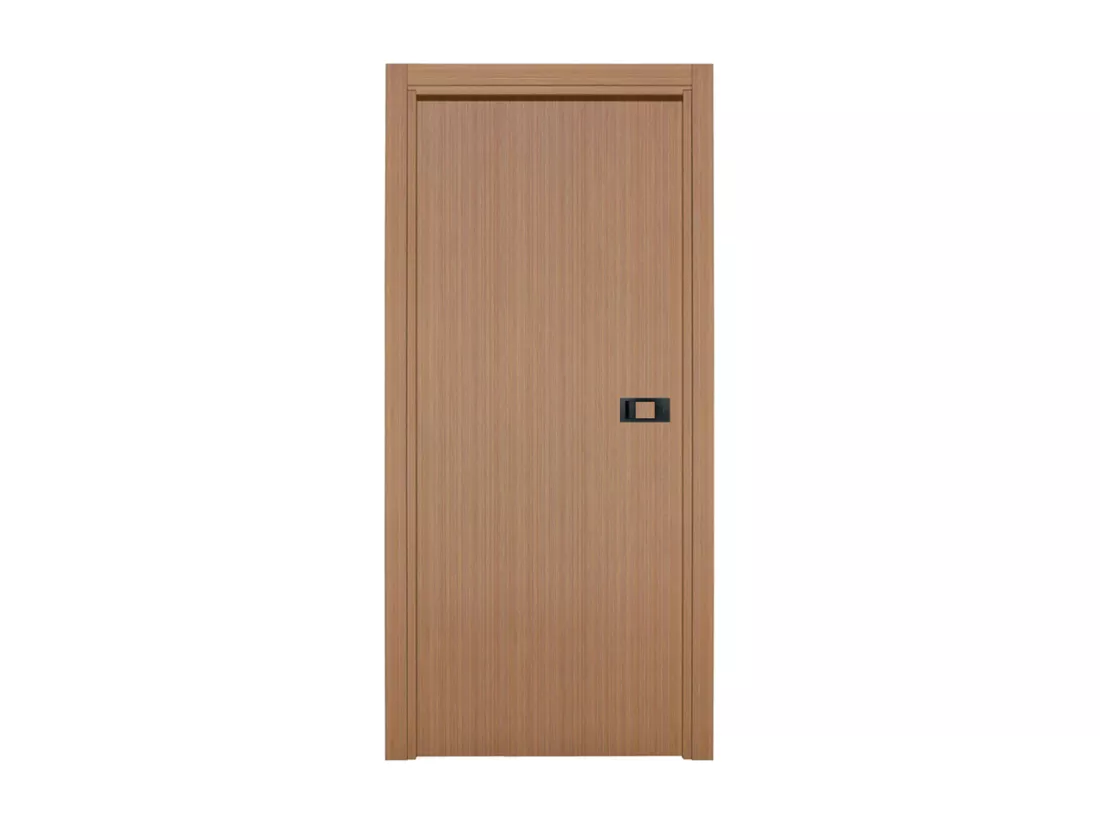 Bloc-porte pose fin de chantier collection Premium Miro avec poignée Exclusive noire, H.204 x l.93 cm, aspect chêne gris, réversible