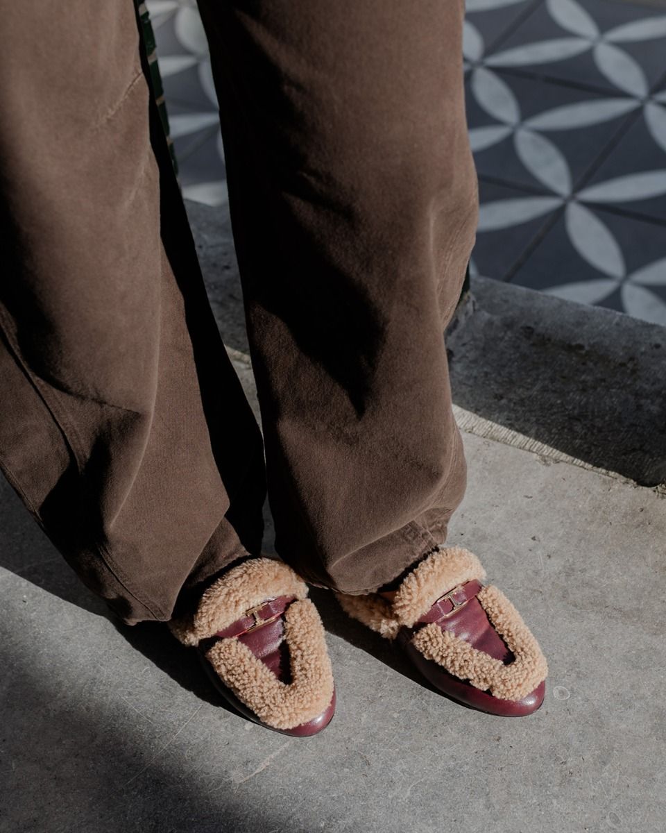 Toral Daphne Bordeauxrood/Beige Damesslippers