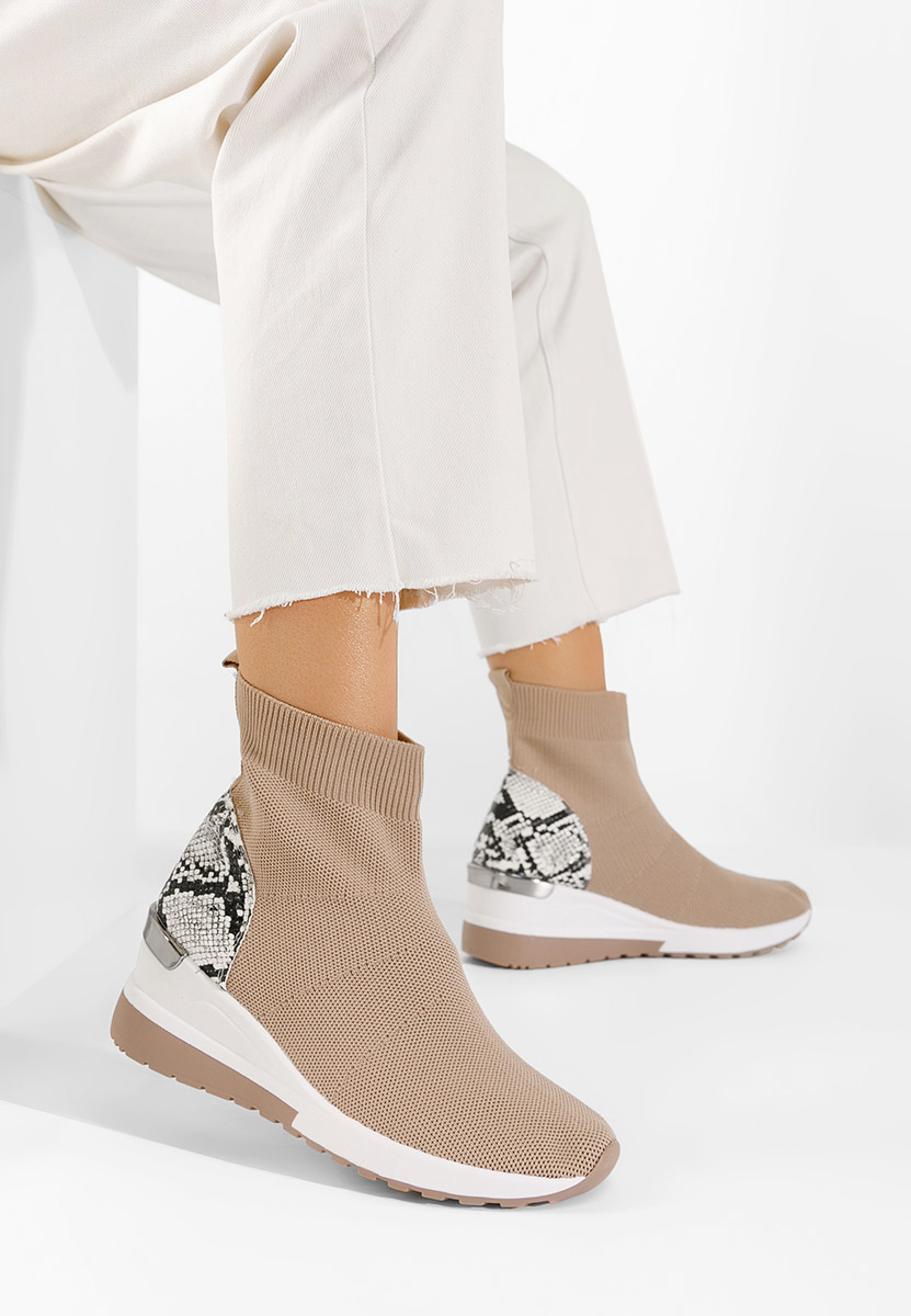 Baskets chaussette bruns Pieve