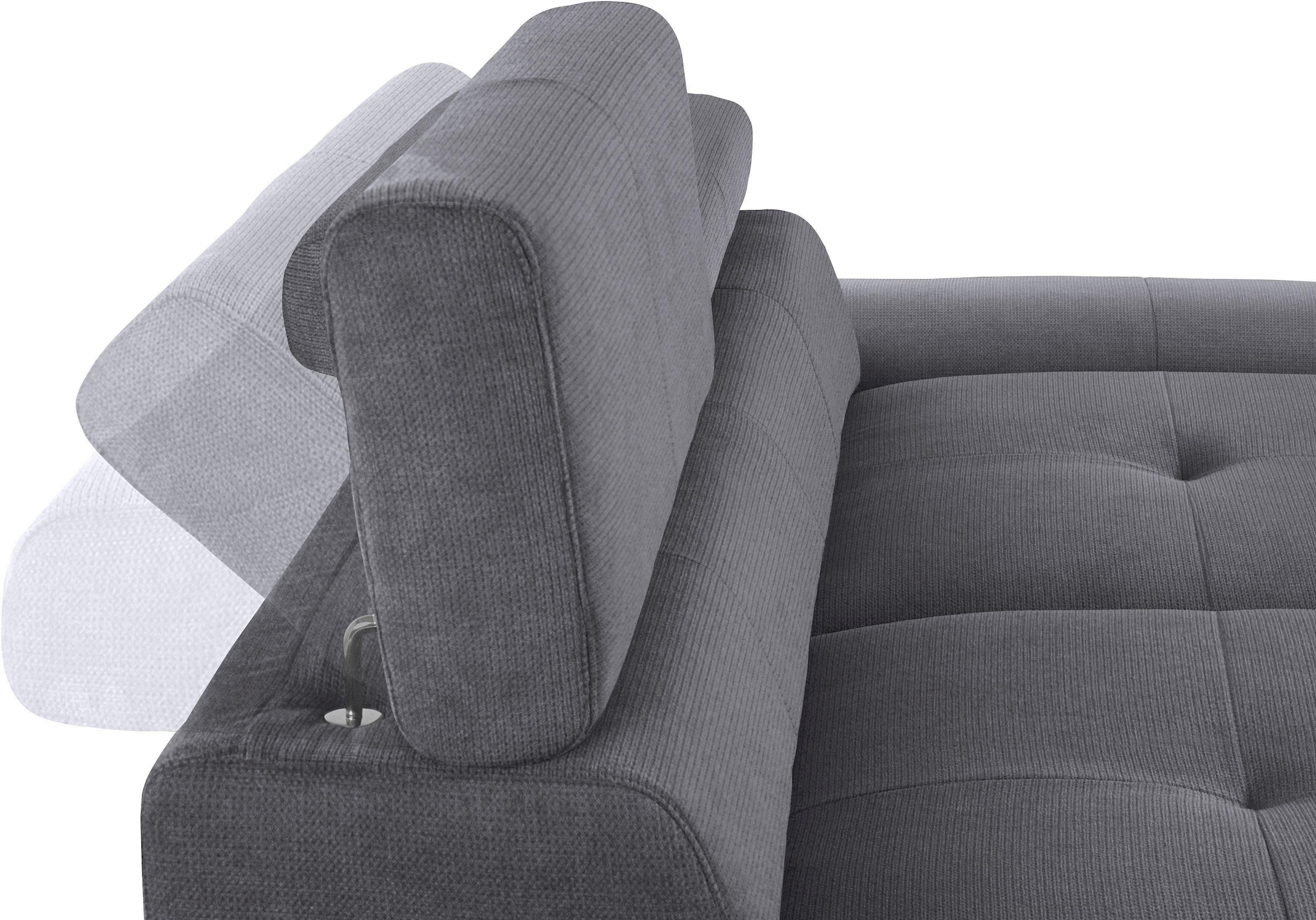COTTA Polstergarnitur »Enterprise« Set,  Set bestehend aus: 2-Sitzer mit Kopfteilverstellung & Hocker