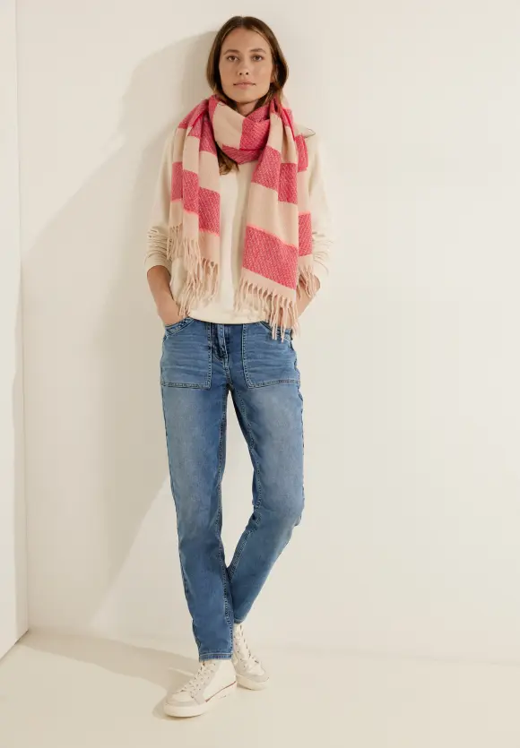 Schal mit Fransen - casual red