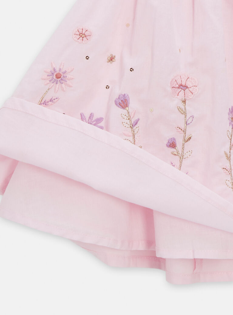 Robe cérémonie à smocks rose pour bébé fille