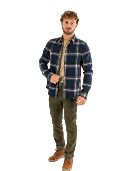 Chemise superdry vintage check b4m boseman check navy