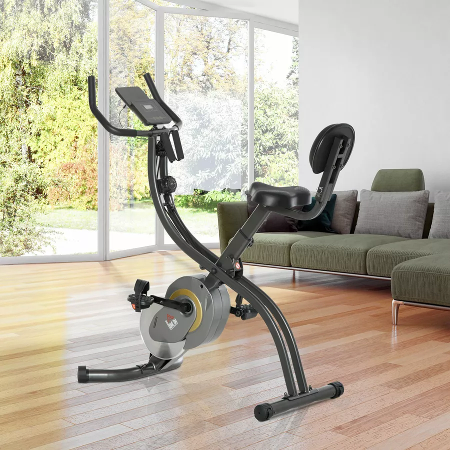 HOMCOM 2-in-1 Fahrradtrainer schwarz, grau