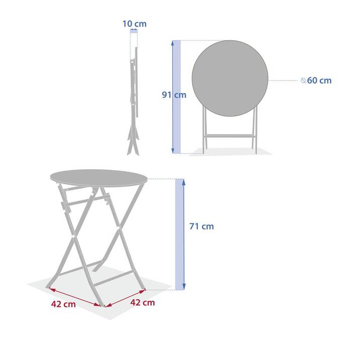Table de jardin pliante ronde GREENSBORO Vert laurier
