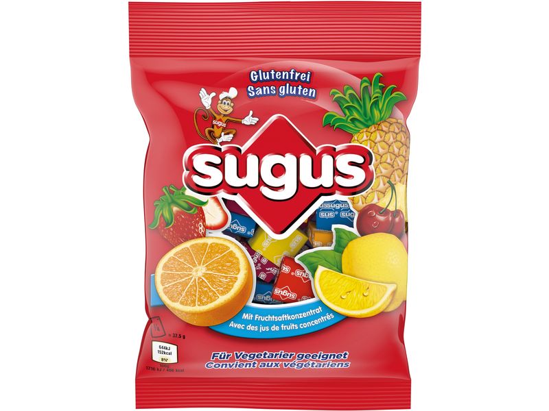 Sugus Kaubonbon glutenfrei 150 g Kaudragees mit Fruchtgeschmack und konzentrierten Fruchtsäften