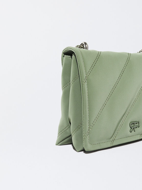 Bolsa de ombro com corrente - Cáqui