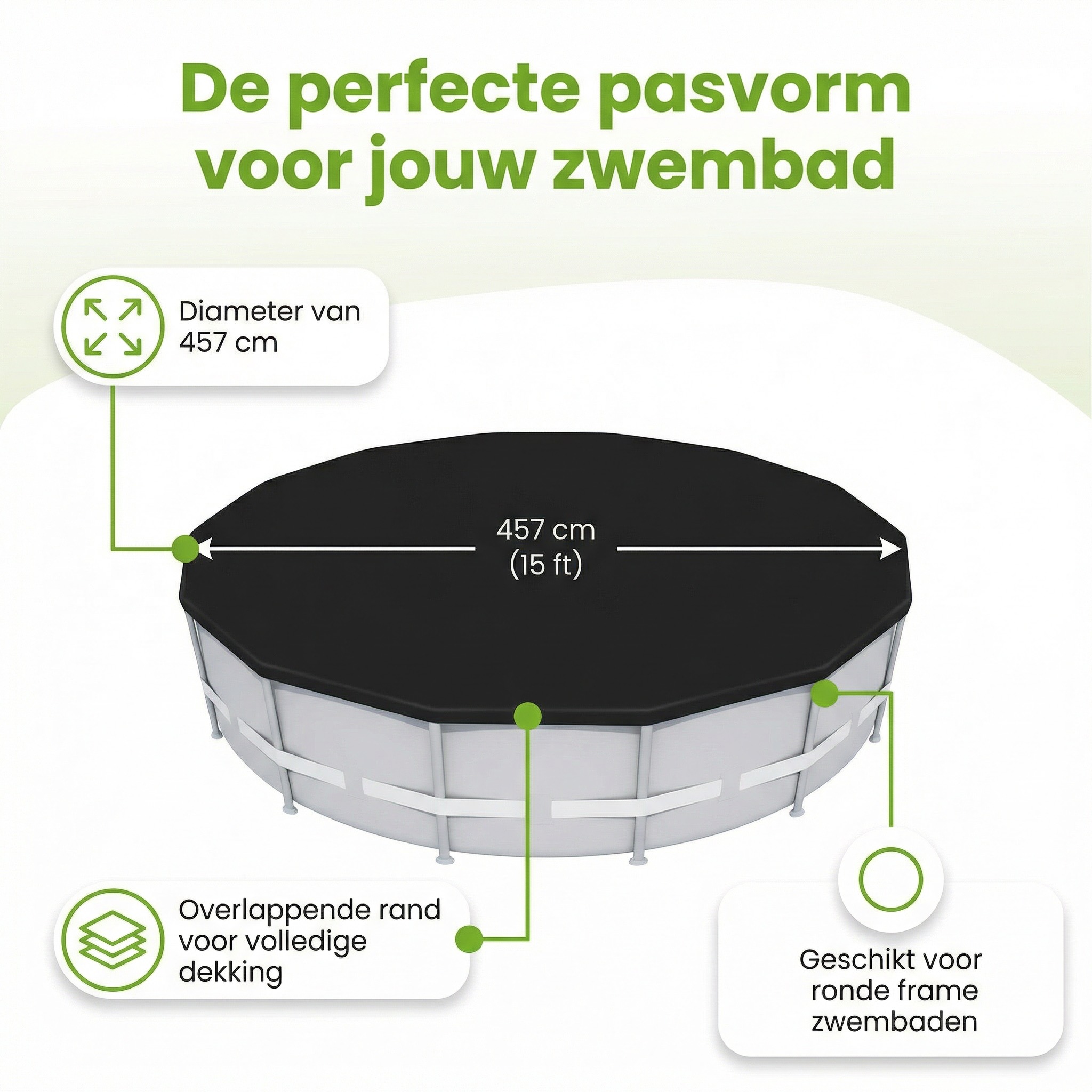 Bestway ø457 cm afdekzeil - Black