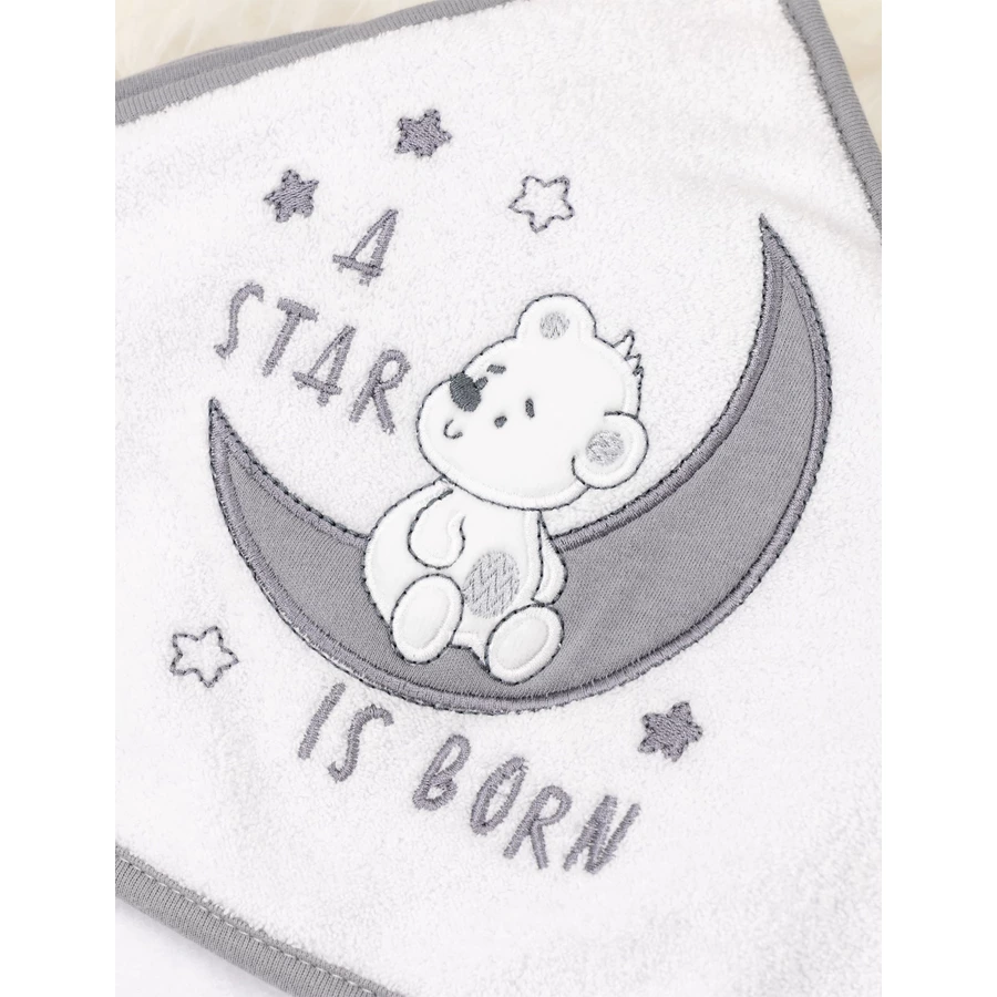 Baby Sweets Handtuch A star is born weiß grau
