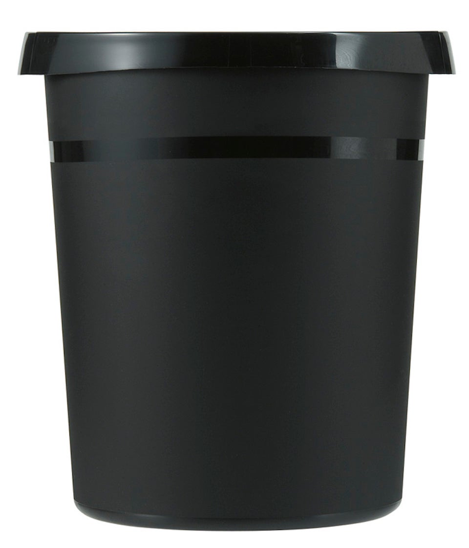PROREGAL Klassieke ronde plastic afvalbak 18 liter HxØ 35 x 31,2 cm Zwart