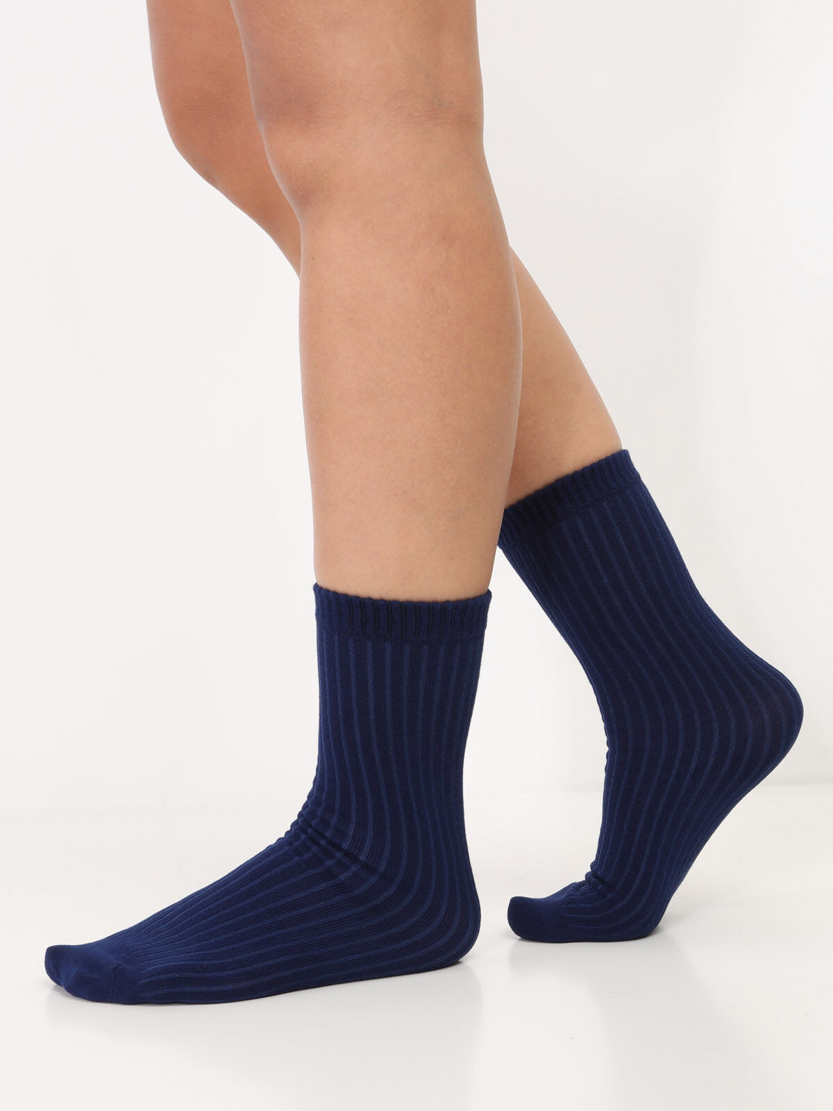 Chaussettes basiques en coton- Bleu marine