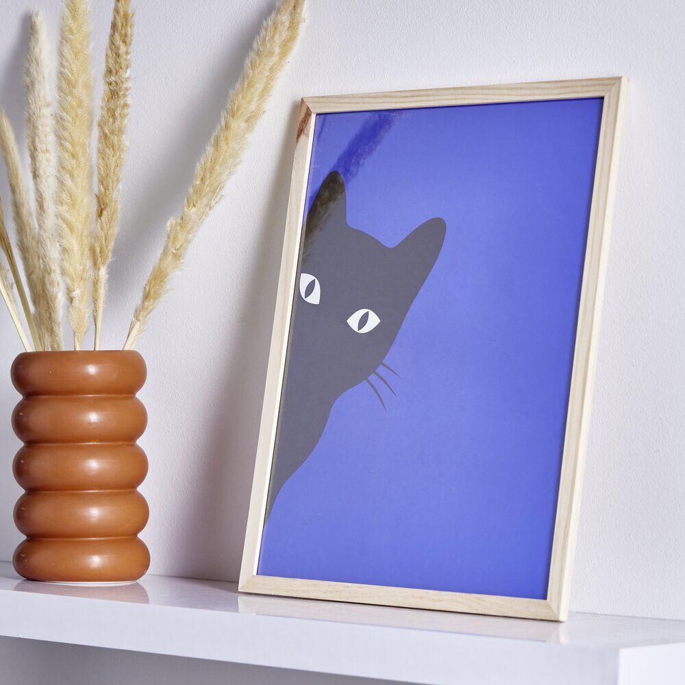 Affiche papier bleu et noir 30x40cm