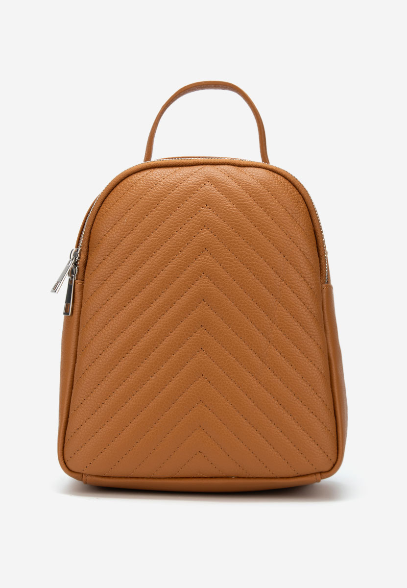 Sac à dos en cuir naturel chameau Miniola