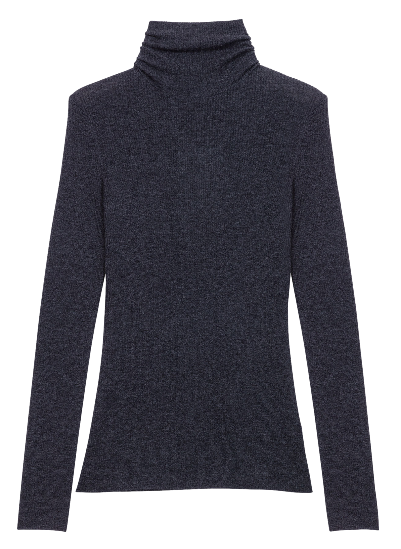 Pull col montant en laine mélangée | Gris