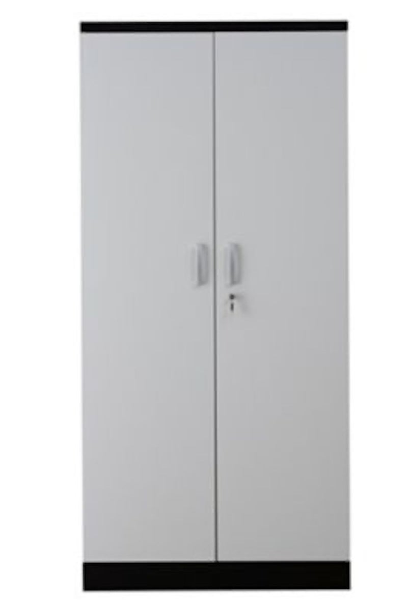 PROREGAL Beetle archiefkast met 4 legplanken, afmetingen (H x B x D): 195 x 92 x 42 cm, zwart & grijs