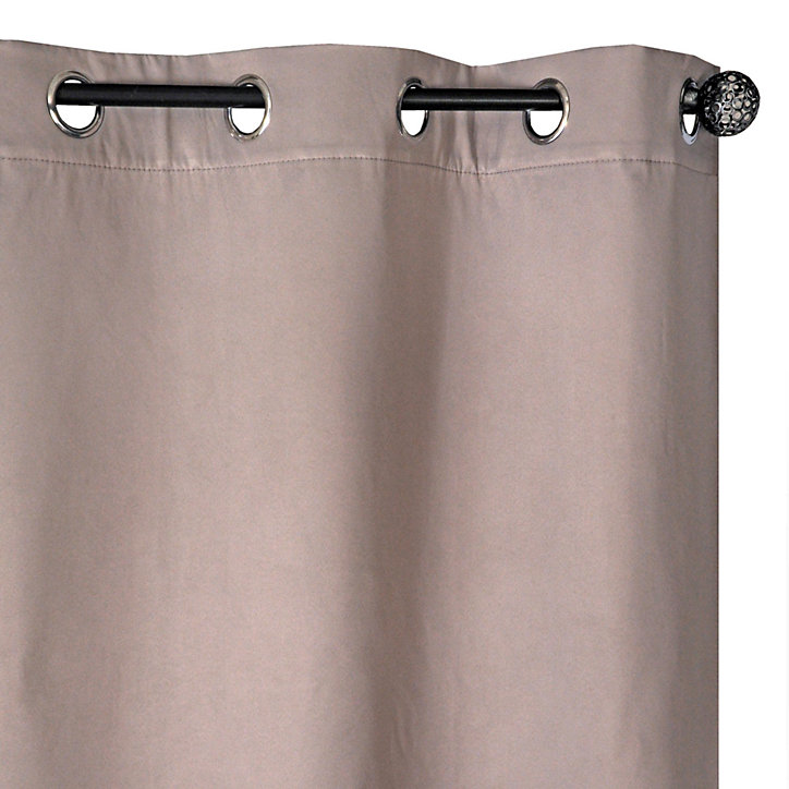 Rideau thermique 100% polyester avec œillets l.140 x H. 240 cm marron taupe
