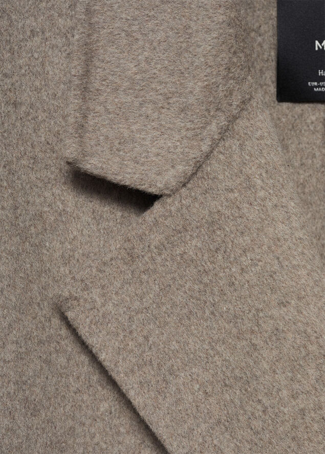 MANGO Handmade oversized wool coat Medium brown