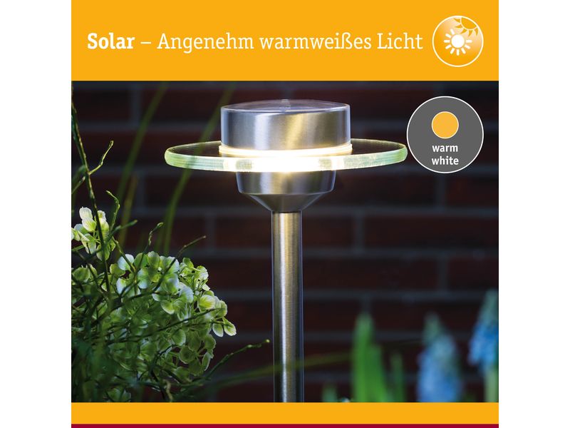 Paulmann Sockelleuchte LED Solarspiess Special Ufo, 3000K, LED Gartenstrahler