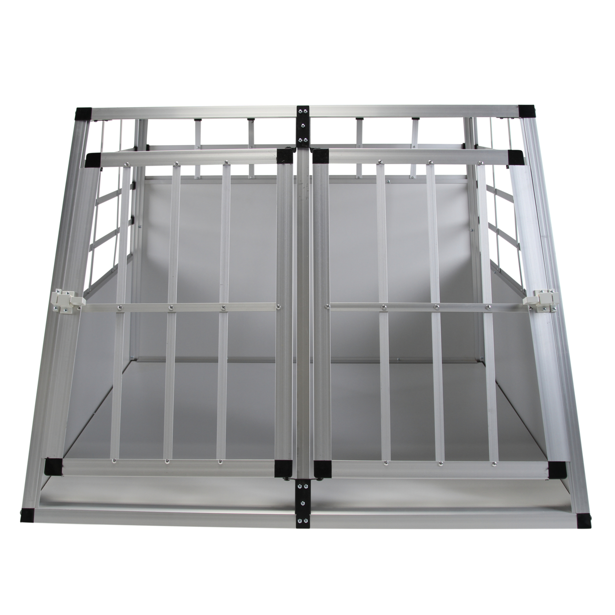 Hundebox Doppelbox Alu M grau